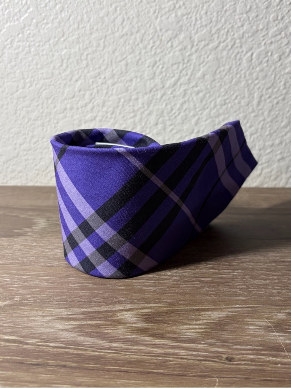 Tough Apparel (Tough Tie) Men's Purple Plaid Tie with Black Accent Stripes